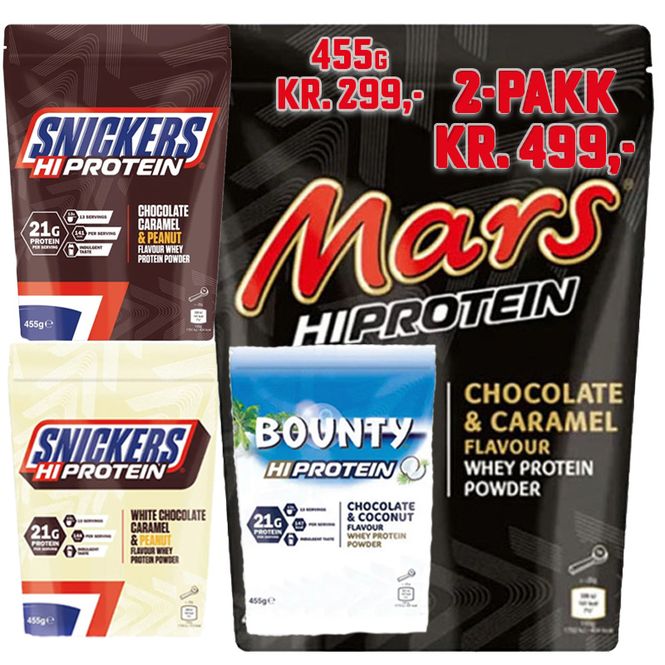 Hovedbilde Mars/Snickers Protein Powder 455g - 2-pakk