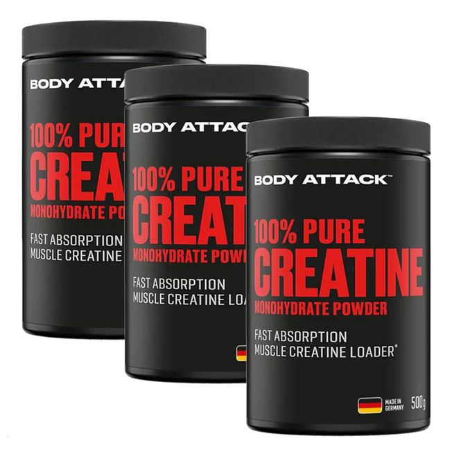 Hovedbilde Body Attack Creatine Monohydrate 500g 3-pakk